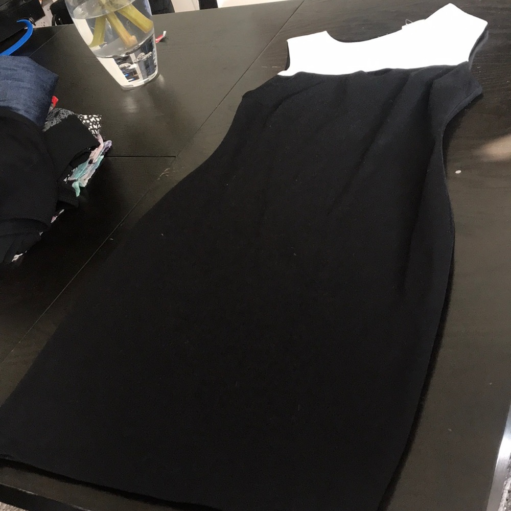 Black dress with white top